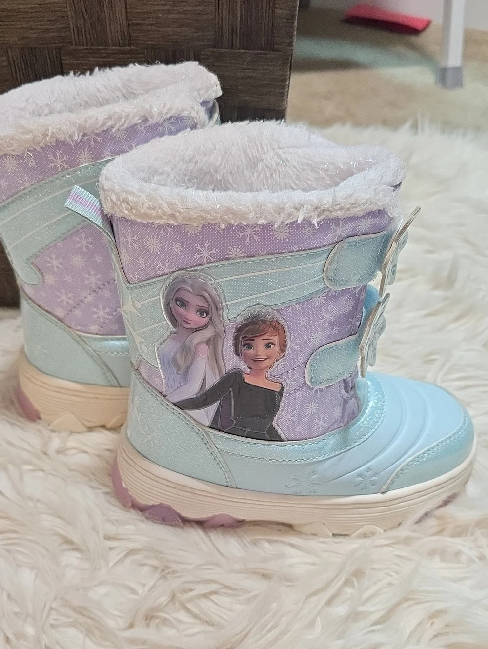 Disney Frozen Light Up Snow/winter Boots- 11 Toddler